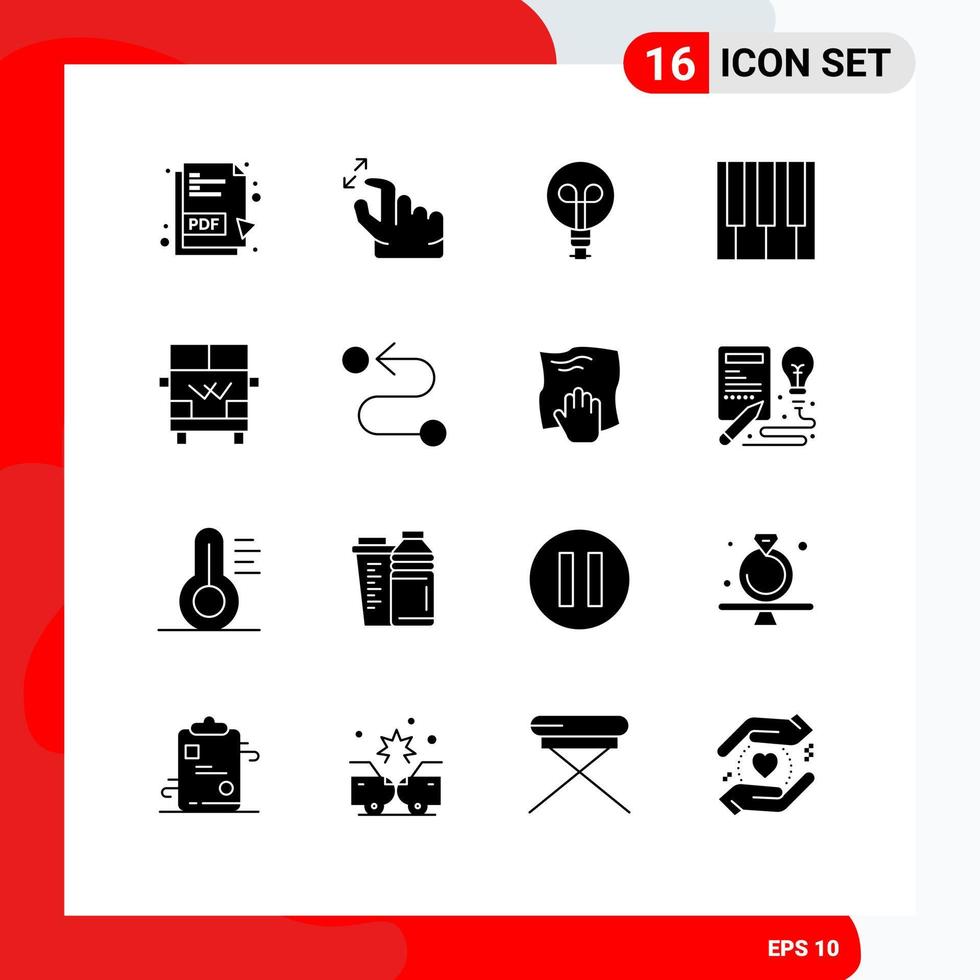 voorraad vector icoon pak van 16 lijn tekens en symbolen voor busje vervoer licht geluid muziek- bewerkbare vector ontwerp elementen