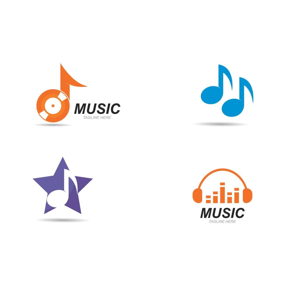muziek- logo vector icoon illustratie