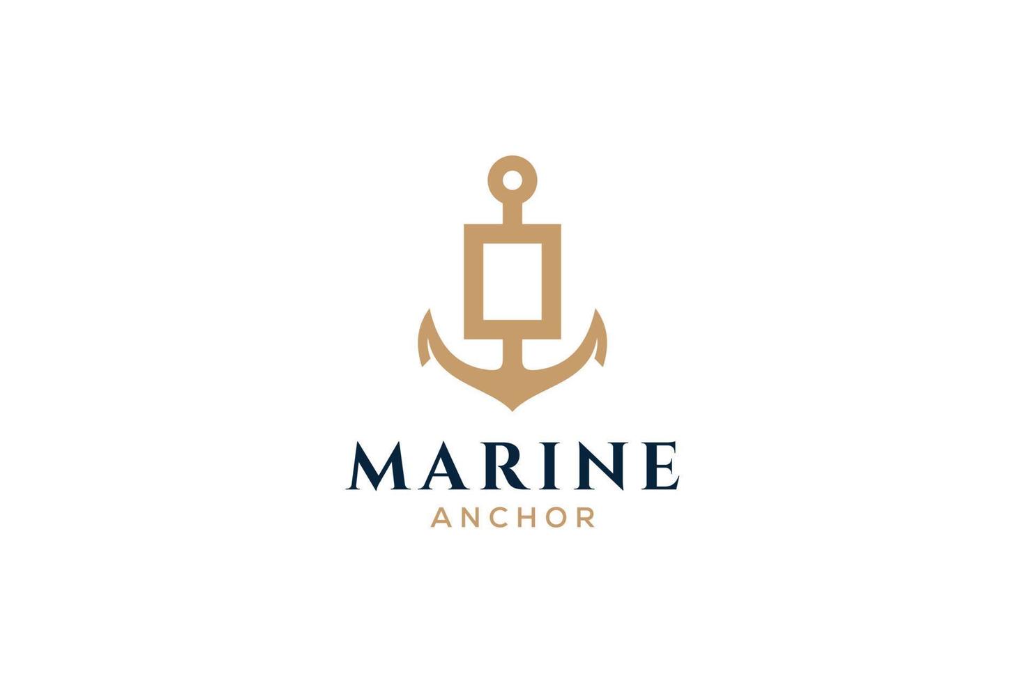 brief O monogram, anker logo. logo van jacht club, maritiem embleem. vector