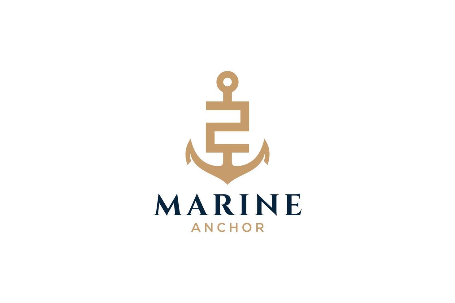 brief z monogram, anker logo. logo van jacht club, maritiem embleem. vector