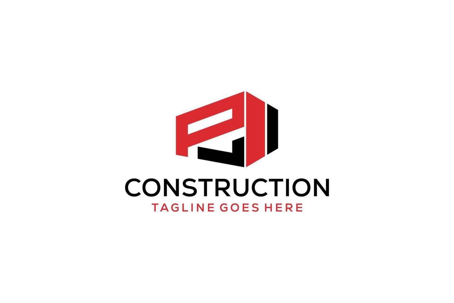 brief p voor echt landgoed verbouwing logo. bouw architectuur gebouw logo ontwerp sjabloon element. vector
