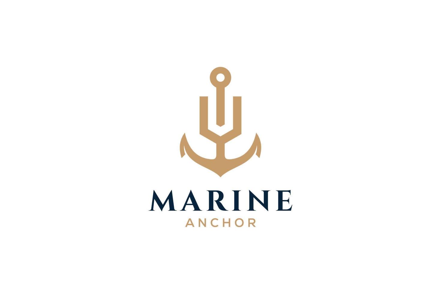 brief v monogram, anker logo. logo van jacht club, maritiem embleem. vector