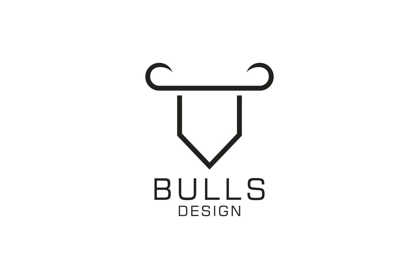 brief v logo, stier embleem, hoofd stier logo, monogram logo ontwerp sjabloon element vector