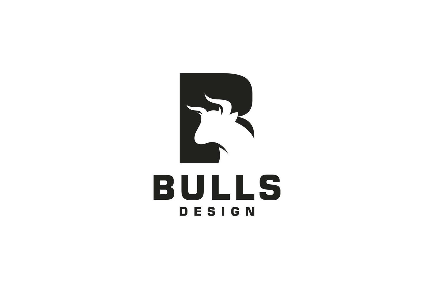 brief b logo, stier embleem, hoofd stier logo, monogram logo ontwerp sjabloon element vector