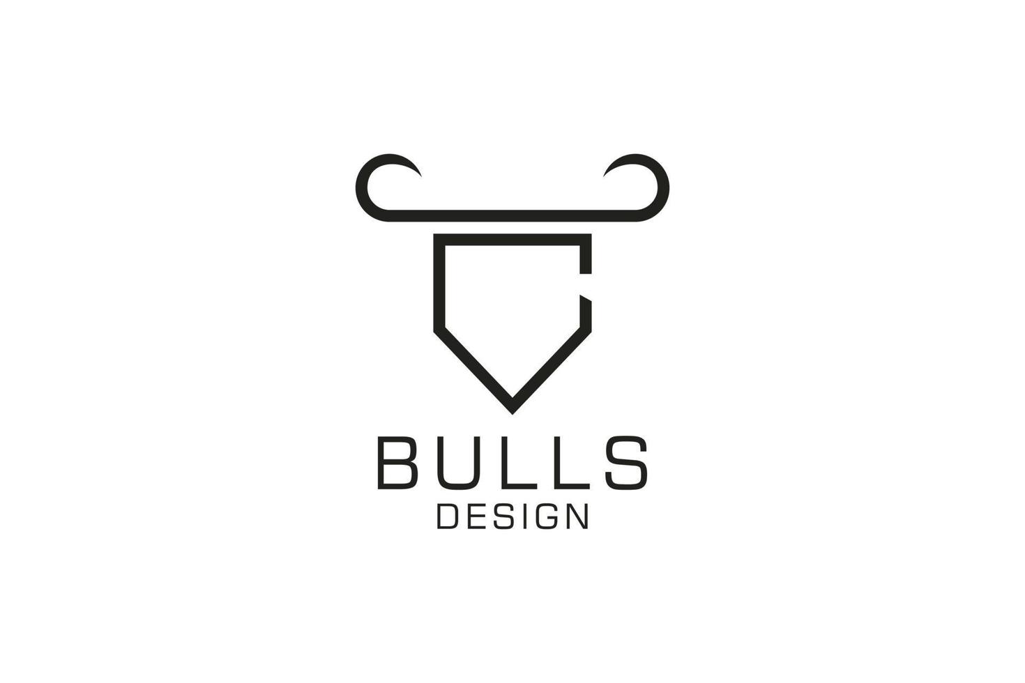 brief c logo, stier embleem, hoofd stier logo, monogram logo ontwerp sjabloon element vector