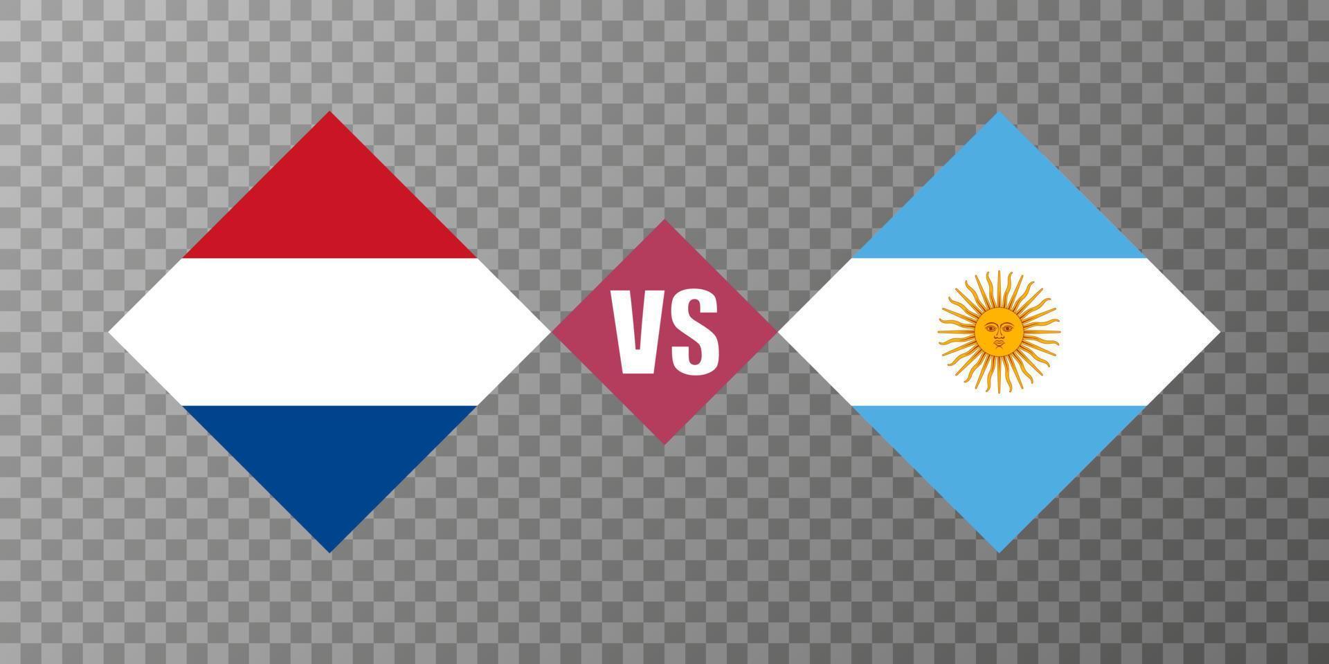 Nederland vs Argentinië vlag concept. vector illustratie.