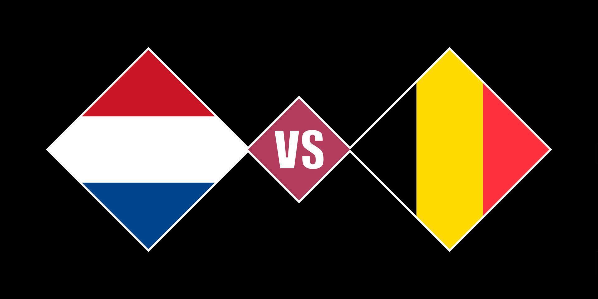 Nederland vs belgie vlag concept. vector illustratie.