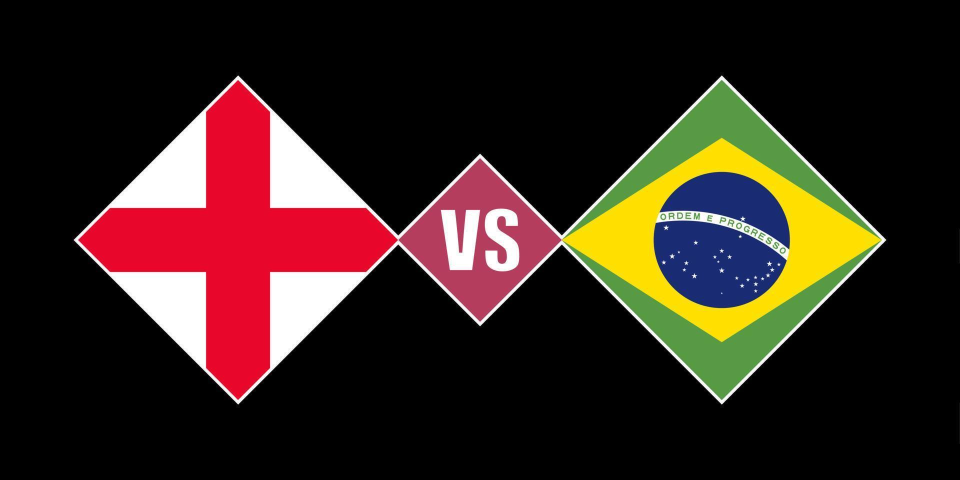 Engeland vs Brazilië vlag concept. vector illustratie.