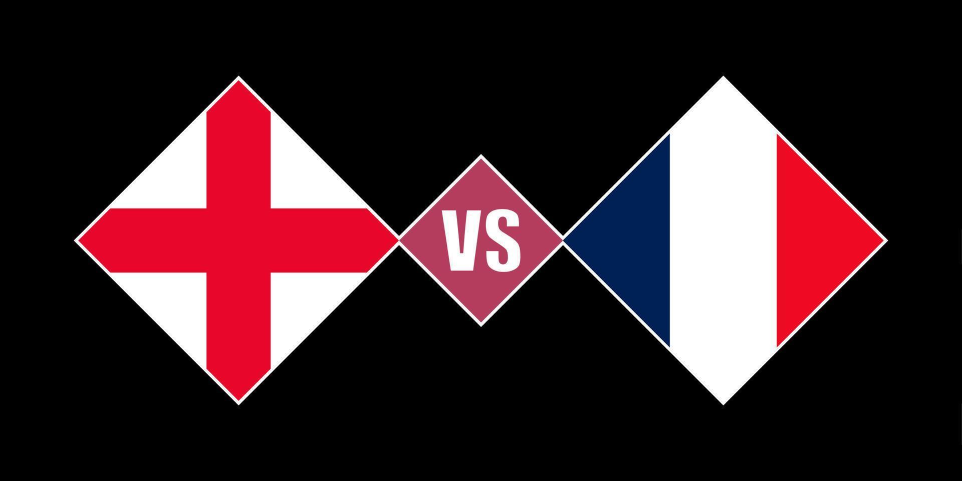 Engeland vs Frankrijk vlag concept. vector illustratie.