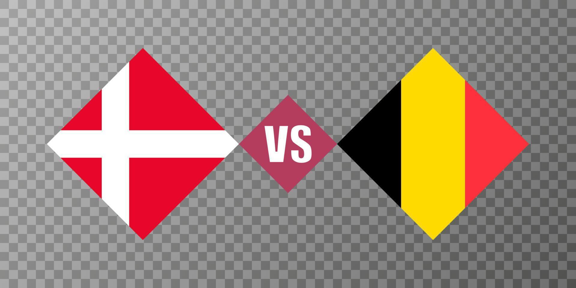 Denemarken vs belgie vlag concept. vector illustratie.