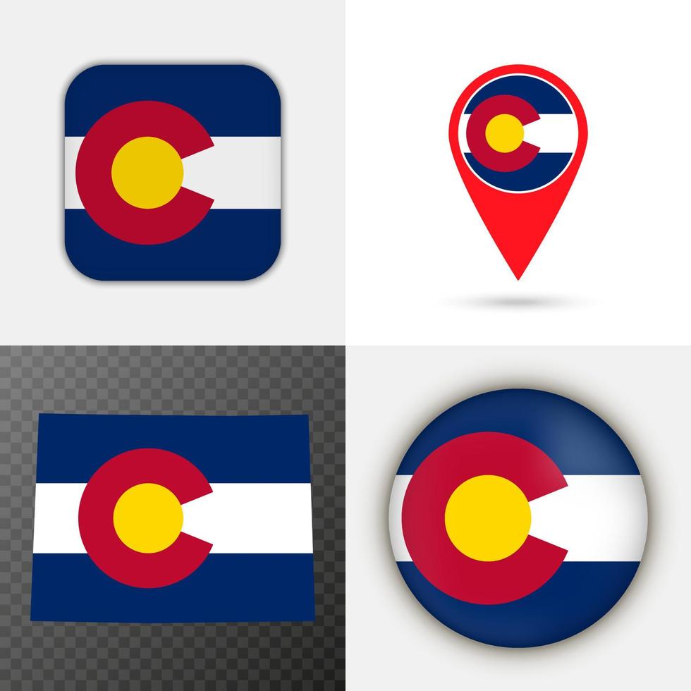 reeks van Colorado staat vlag. vector illustratie.