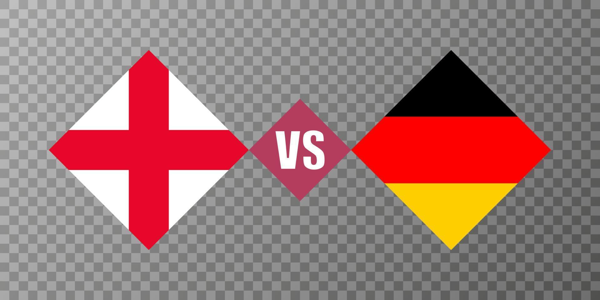 Engeland vs Duitsland vlag concept. vector illustratie.