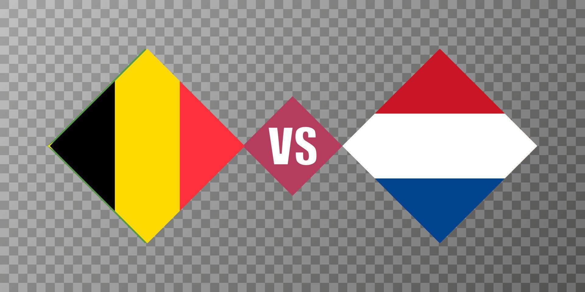 belgie vs Nederland vlag concept. vector illustratie.