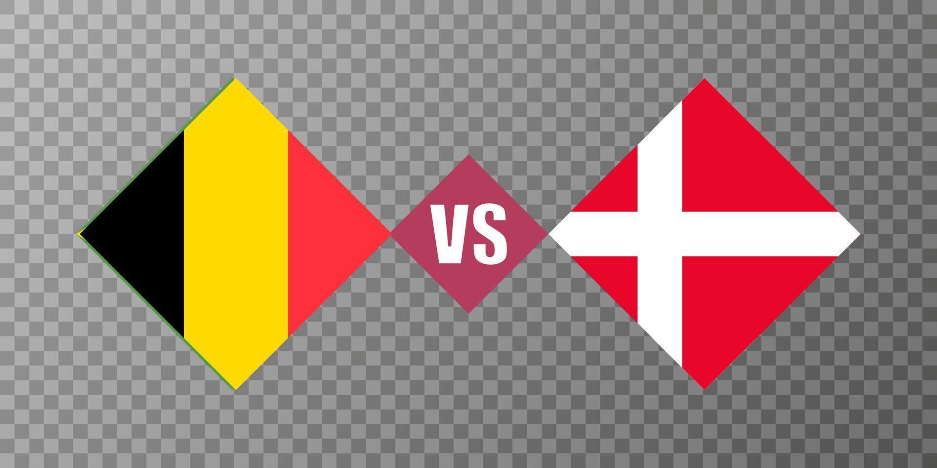 belgie vs Denemarken vlag concept. vector illustratie.