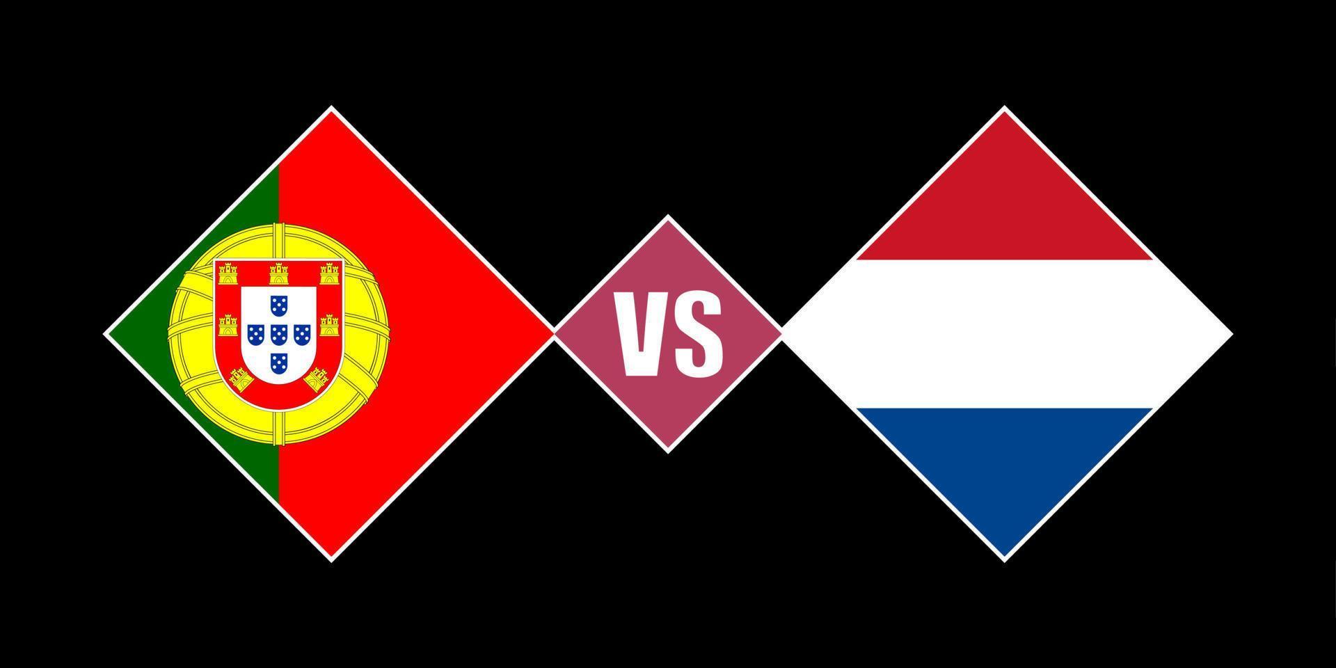 Portugal vs Nederland vlag concept. vector illustratie.