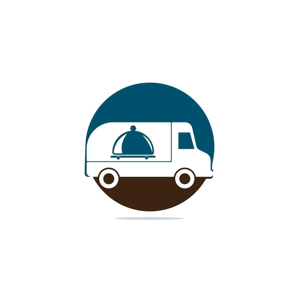 voedsel vrachtauto logo ontwerp sjabloon. voedsel levering logo ontwerp. voedsel vrachtauto koerier logo ontwerp. vector