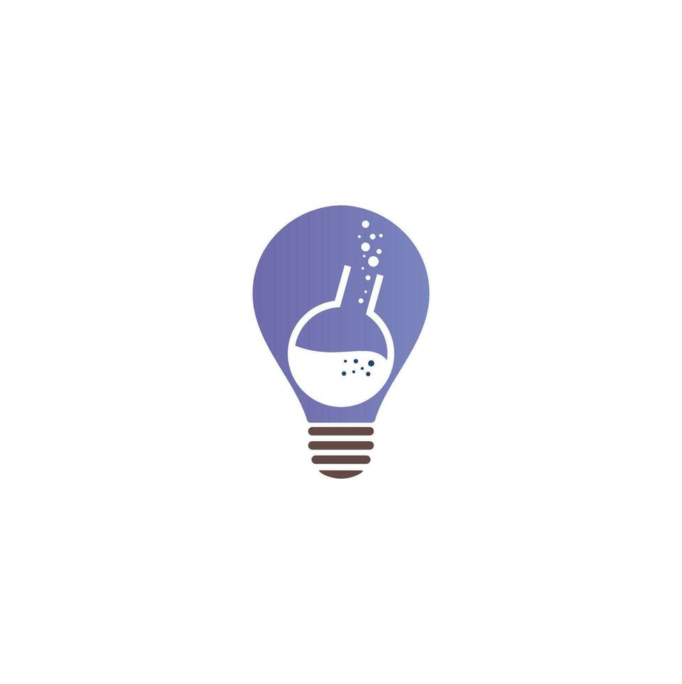 laboratorium lamp vorm concept logo vector. laboratorium sjabloon. wetenschap laboratorium logo. beker laboratorium ronde fles met chemisch stof binnen maken bubbels voor logo ontwerp. vector