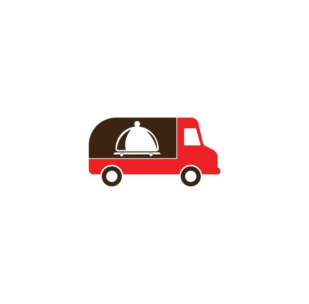 voedsel vrachtauto logo ontwerp sjabloon. voedsel levering logo ontwerp. voedsel vrachtauto koerier logo ontwerp. vector