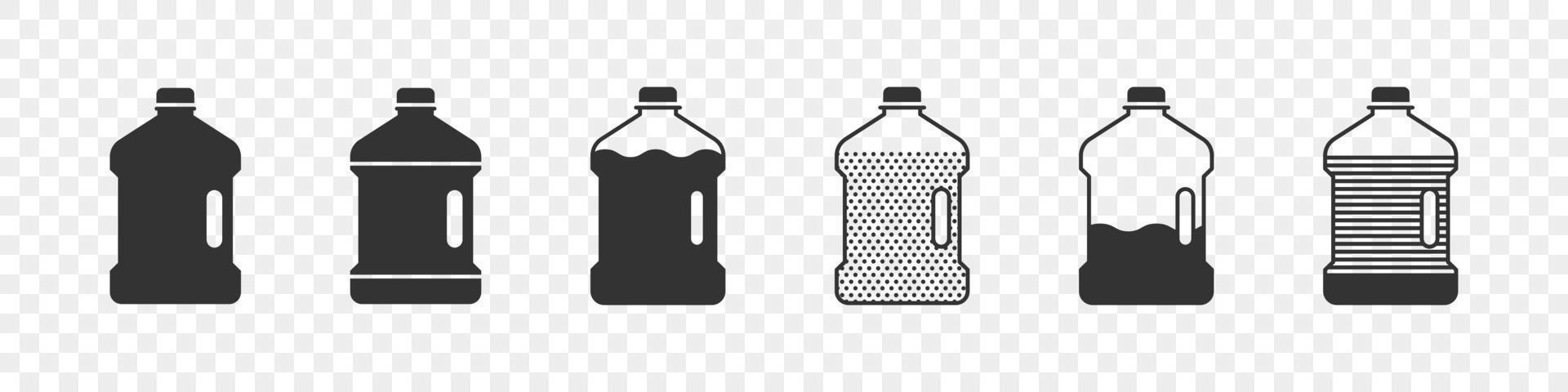 plastic flessen. silhouetten van flessen. concept vlak flessen pictogrammen. vector illustratie