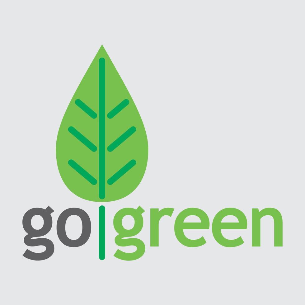 Gaan groen logo ontwerp vector