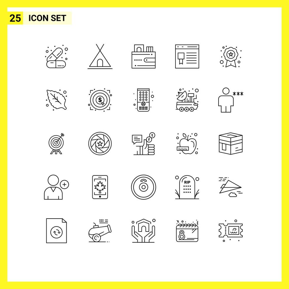 mobiel koppel lijn reeks van 25 pictogrammen van prijs bladzijde kaart ontwikkeling browser bewerkbare vector ontwerp elementen