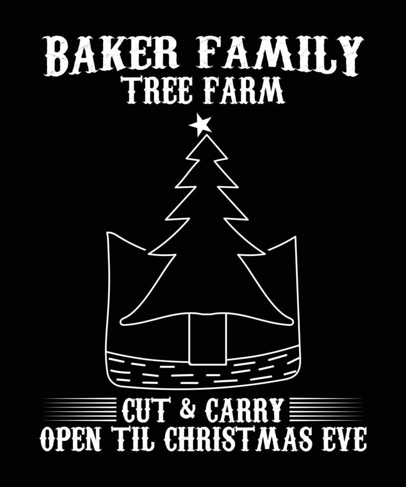 bakker familie boom boerderij besnoeiing dragen Open tot Kerstmis vooravond t-shirt ontwerp.eps vector