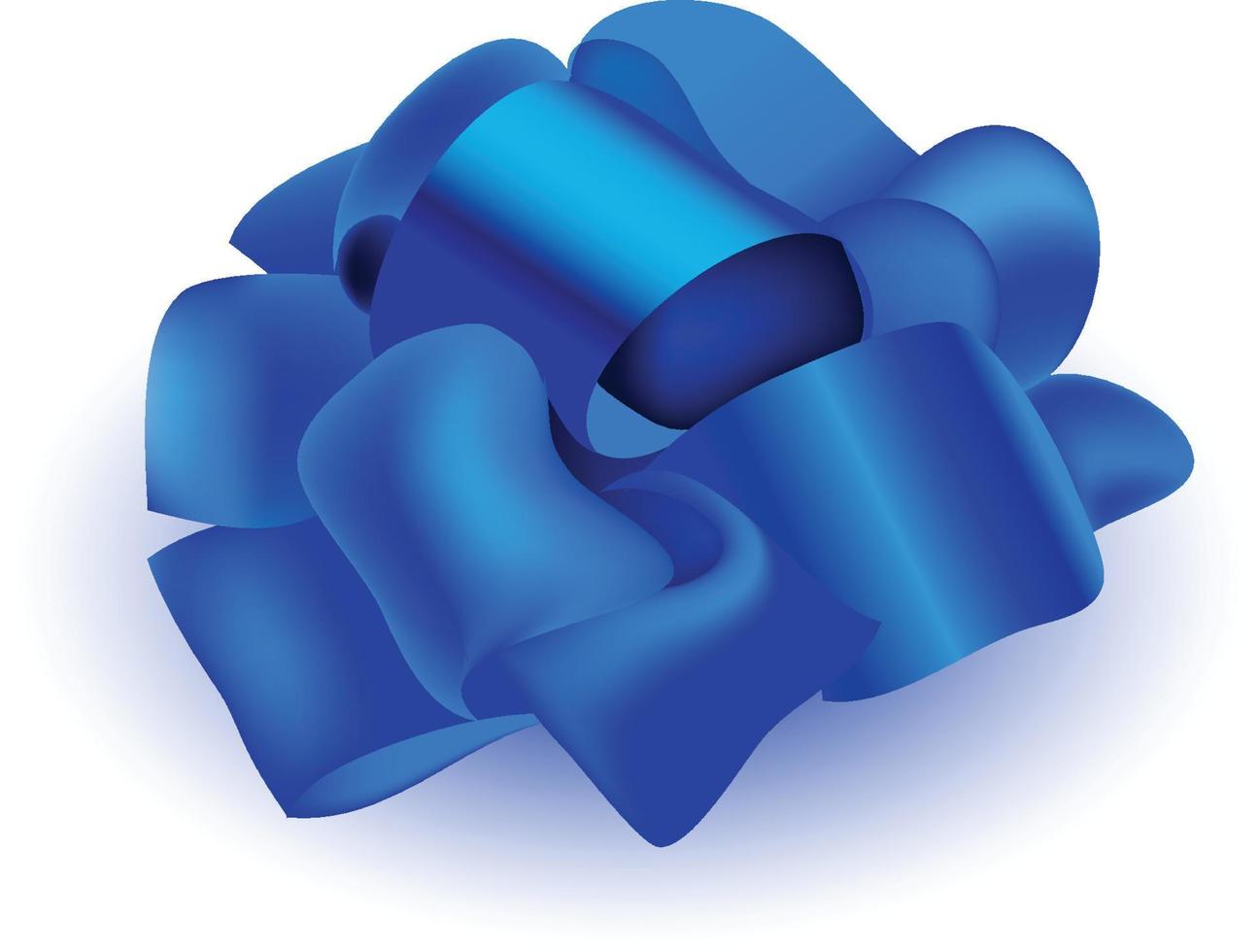vector Cadeau blauw zijde boog, 3d realistisch illustratie geïsoleerd