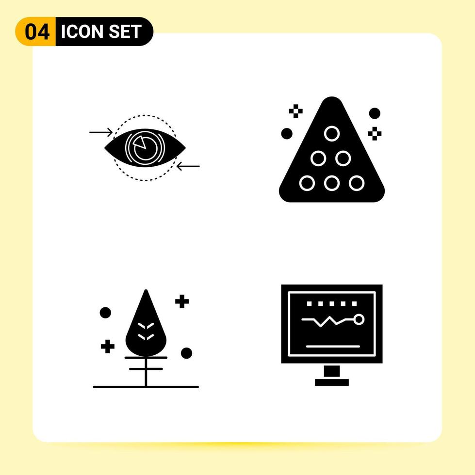 4 creatief pictogrammen voor modern website ontwerp en snel reagerend mobiel apps. 4 glyph symbolen tekens Aan wit achtergrond. 4 icoon pak. vector