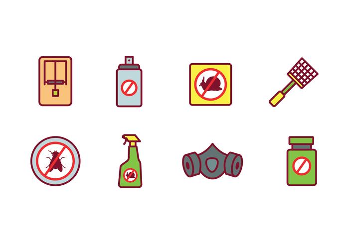 Pest control icon set vector