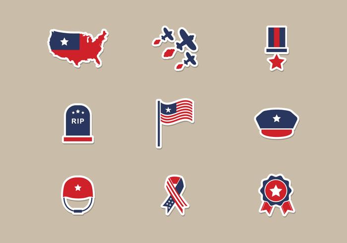 Memorial Day Icons Vector