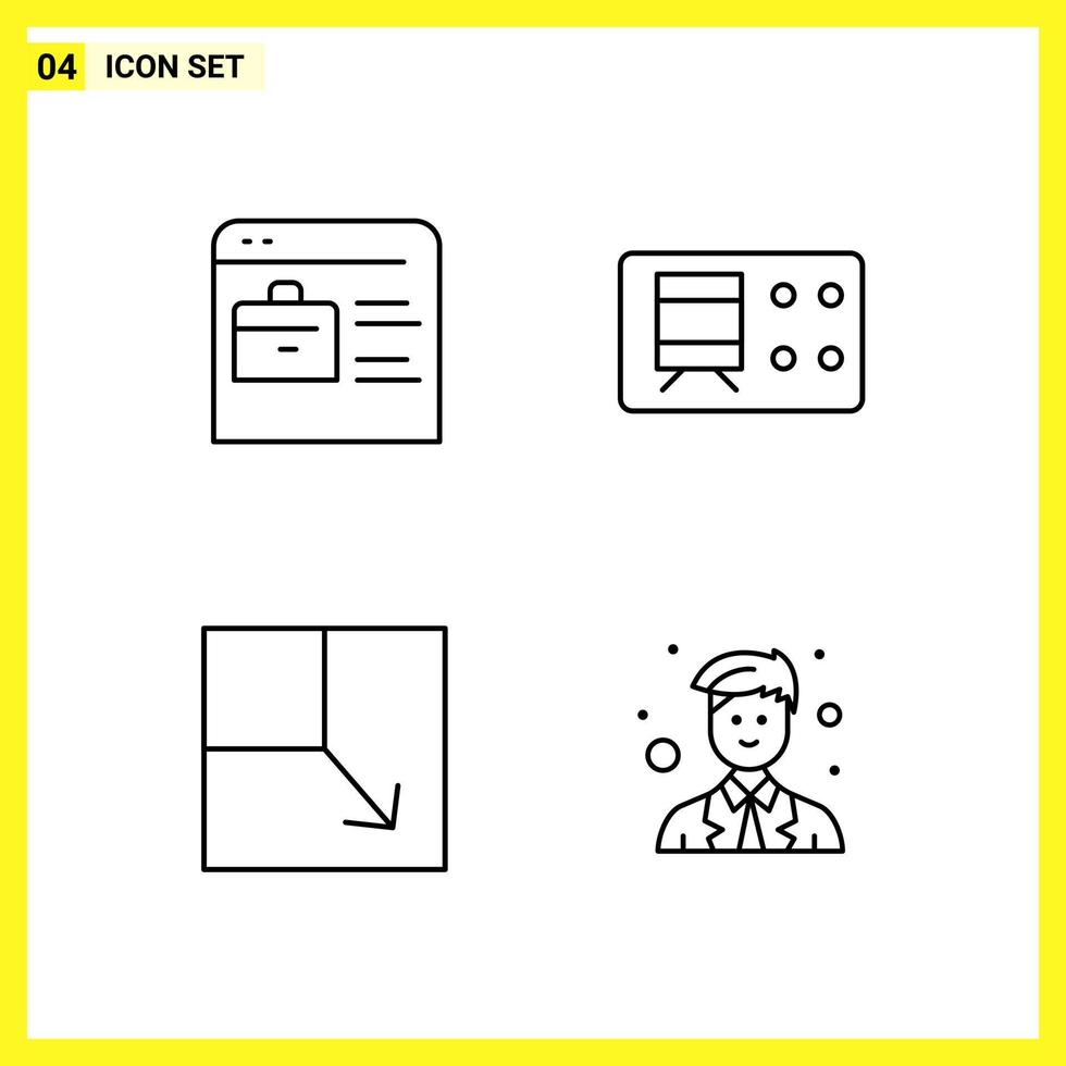 4 icoon set. gemakkelijk lijn symbolen. schets teken Aan wit achtergrond voor website ontwerp mobiel toepassingen en afdrukken media. vector