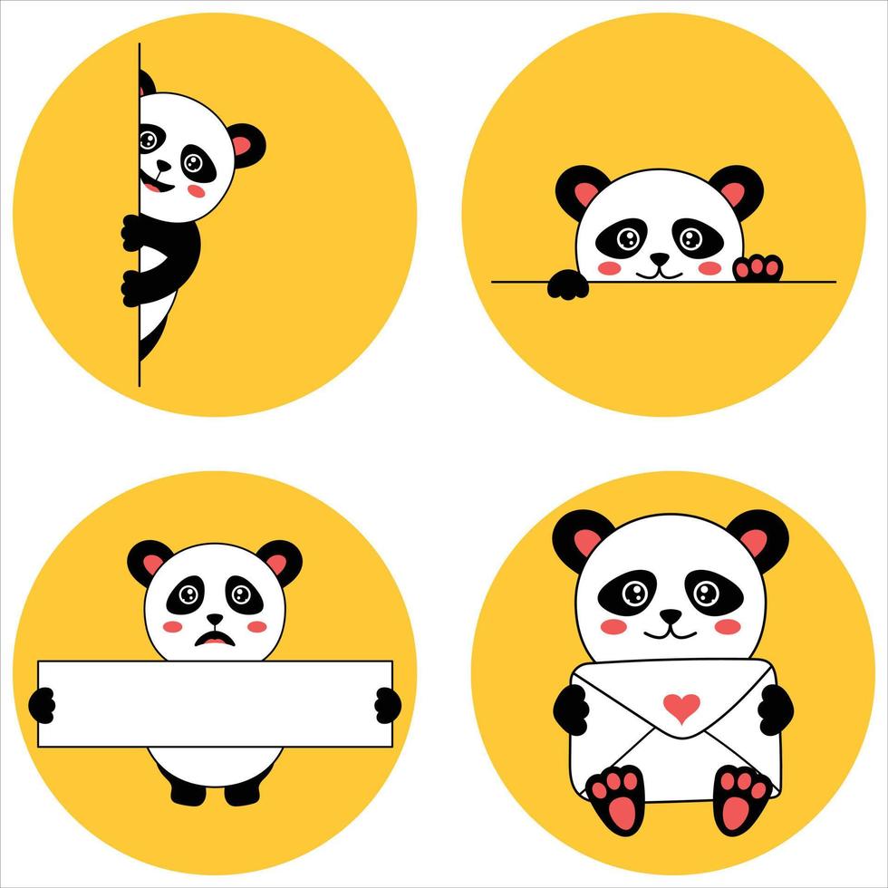 panda gezicht portret vector