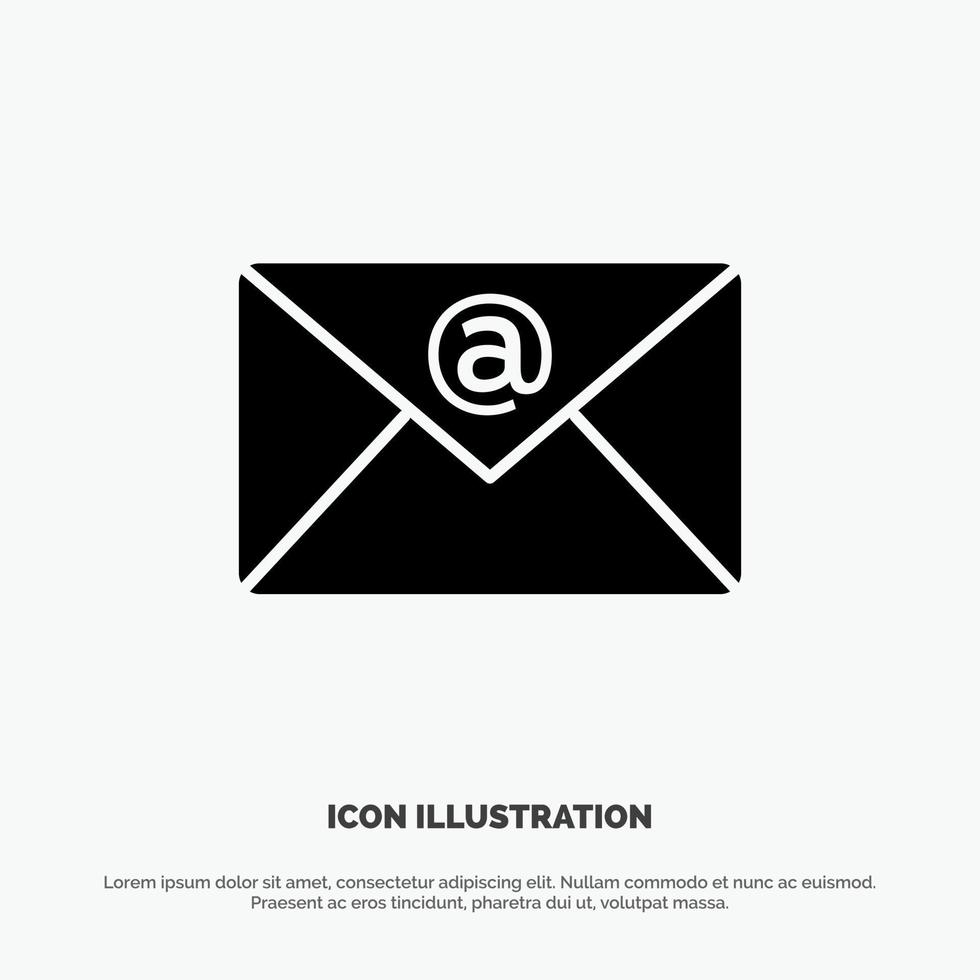 e-mail postvak IN mail solide glyph icoon vector