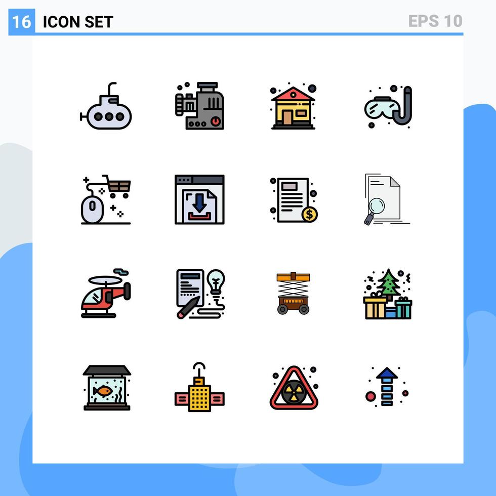 reeks van 16 modern ui pictogrammen symbolen tekens voor pijlen online huis muis mand bewerkbare creatief vector ontwerp elementen