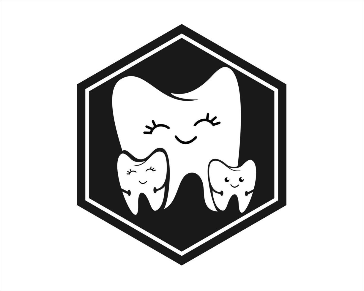 vector schattig gemakkelijk tanden logo