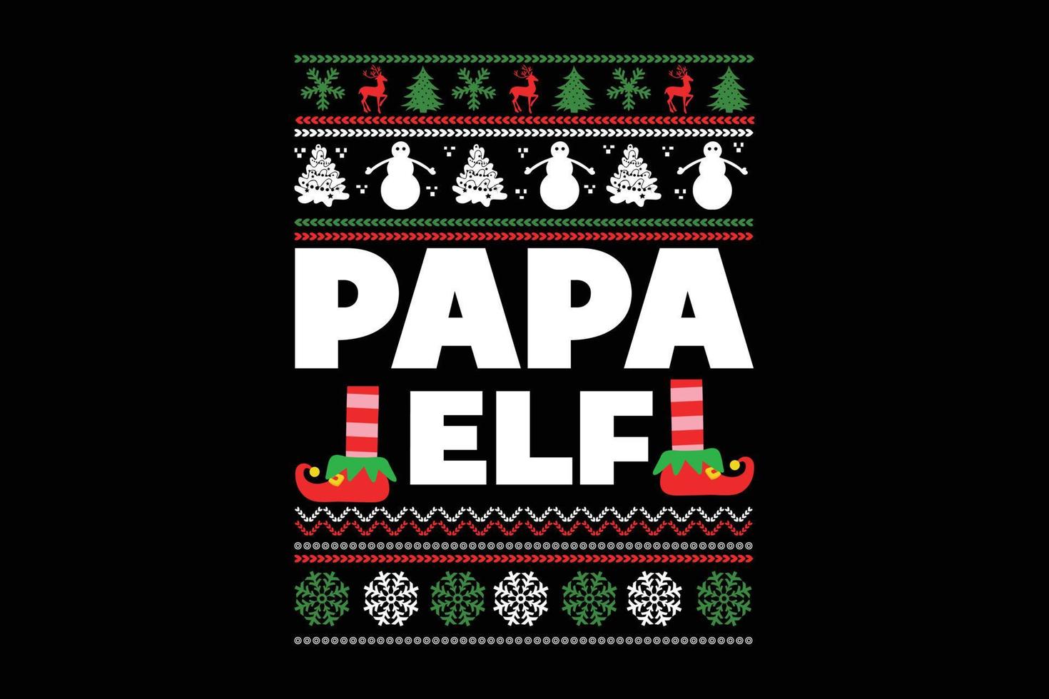 papa elf Kerstmis t-shirt ontwerp vector