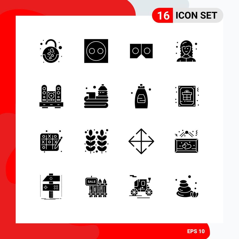 pictogram reeks van 16 gemakkelijk solide glyphs van meubilair web ontwikkelaar hardware vrouw web ontwikkelaar ontwikkelaar bewerkbare vector ontwerp elementen