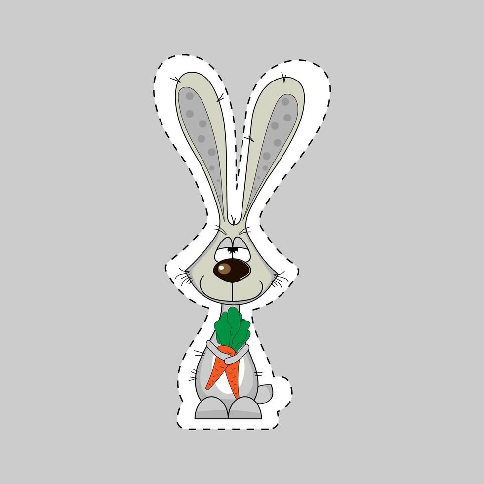 Kerstmis konijn sticker vector
