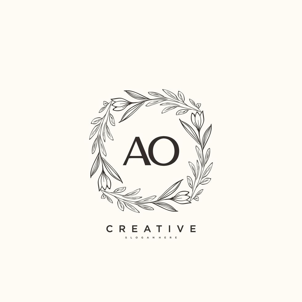 oa schoonheid vector eerste logo kunst, handschrift logo van eerste handtekening, bruiloft, mode, juwelen, boetiek, bloemen en botanisch met creatief sjabloon voor ieder bedrijf of bedrijf.