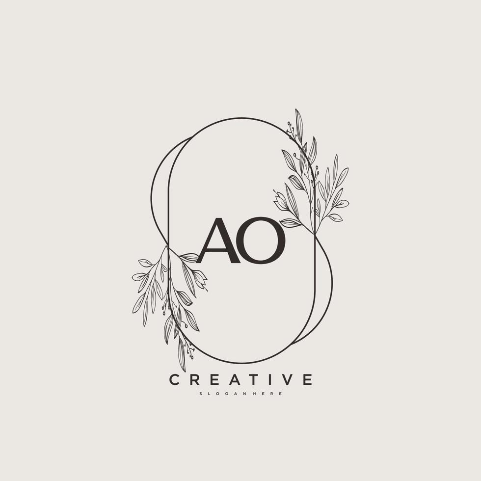 oa schoonheid vector eerste logo kunst, handschrift logo van eerste handtekening, bruiloft, mode, juwelen, boetiek, bloemen en botanisch met creatief sjabloon voor ieder bedrijf of bedrijf.