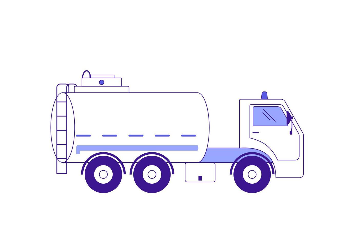 brandstof vrachtauto geïsoleerd Aan wit. vlak vector illustratie.