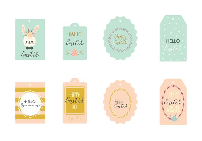 Lente Pasen Cadeau Tag vector