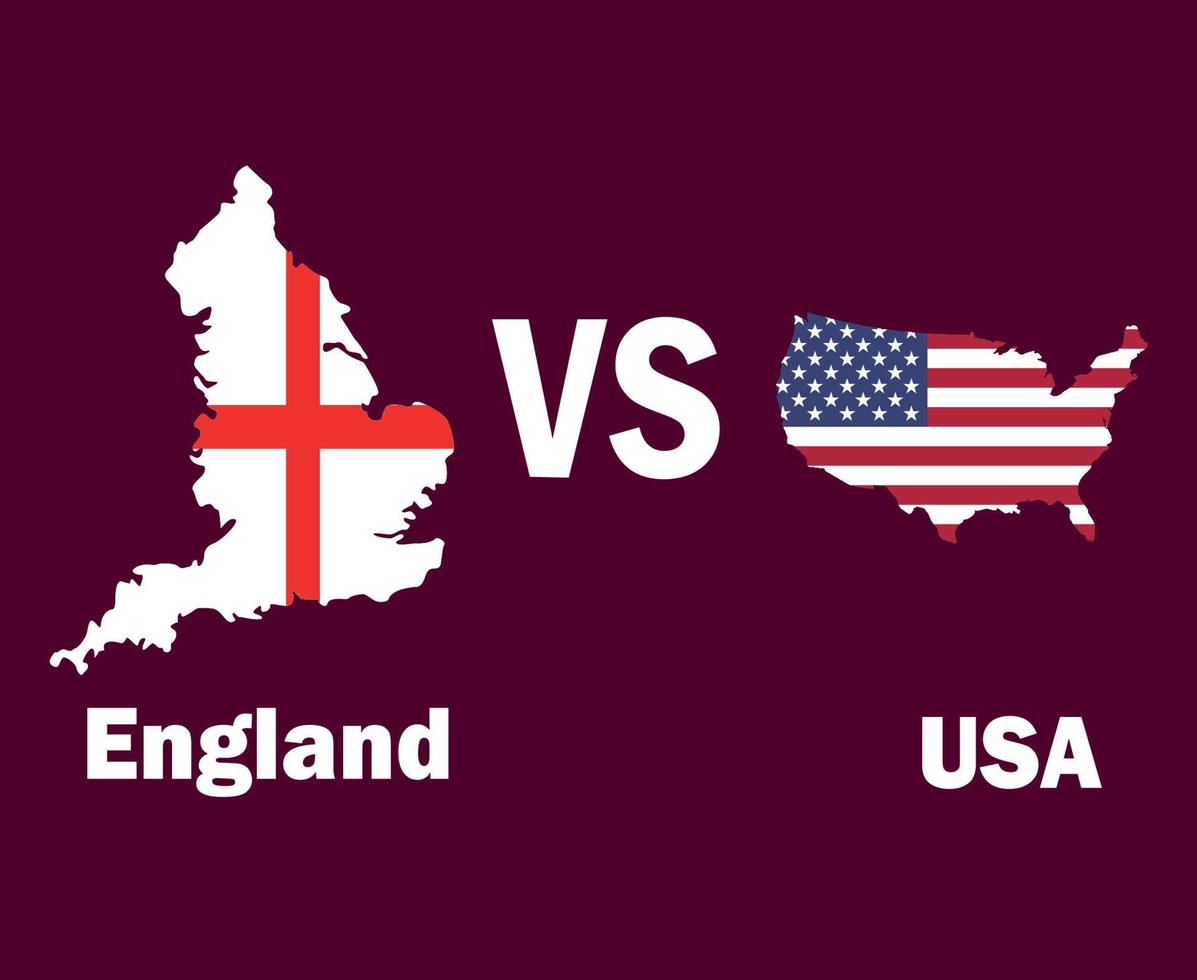 Engeland en Verenigde staten kaart met namen symbool ontwerp Europa en noorden Amerika Amerikaans voetbal laatste vector europees en noorden Amerikaans landen Amerikaans voetbal teams illustratie