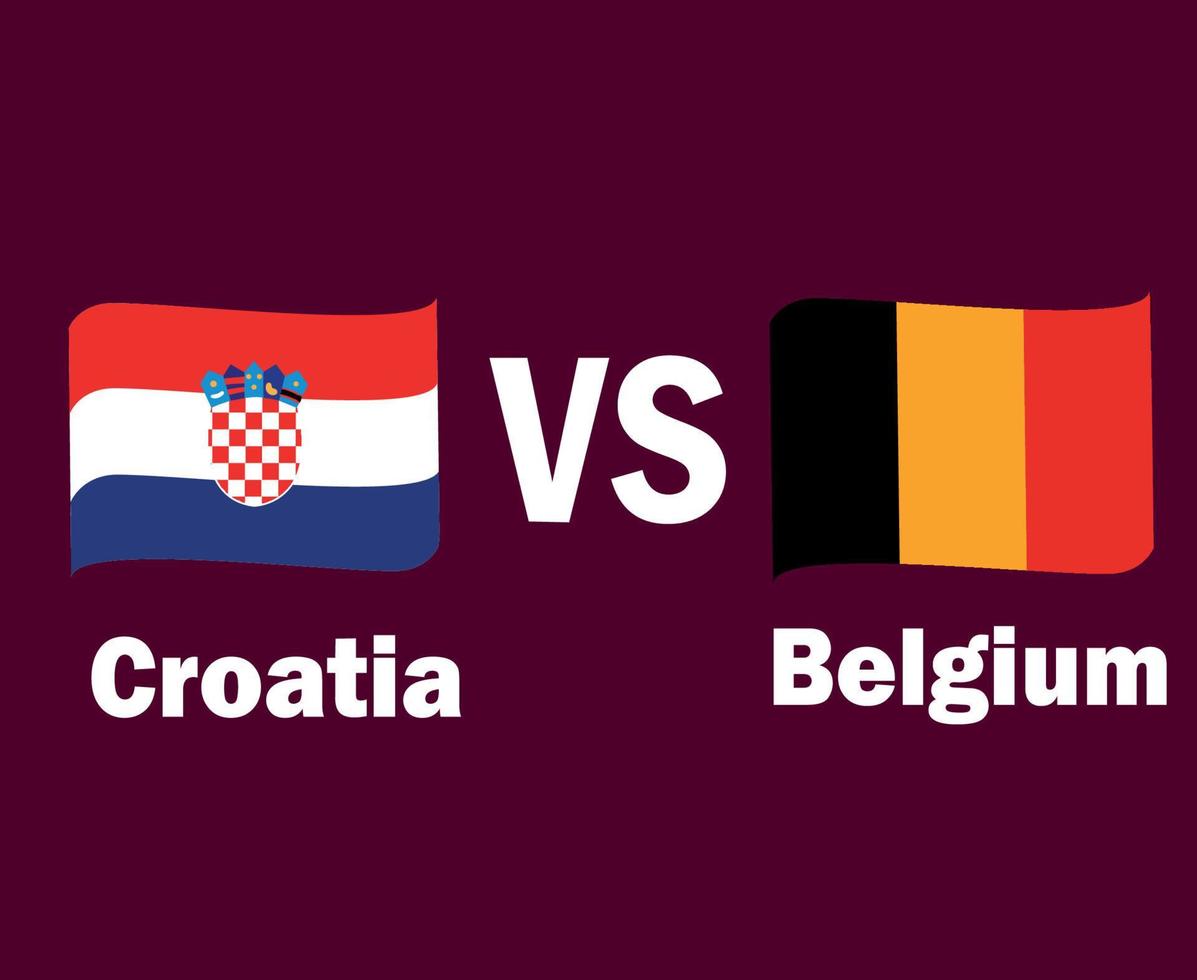 Kroatië en belgie vlag lint met namen symbool ontwerp Europa Amerikaans voetbal laatste vector Europese landen Amerikaans voetbal teams illustratie