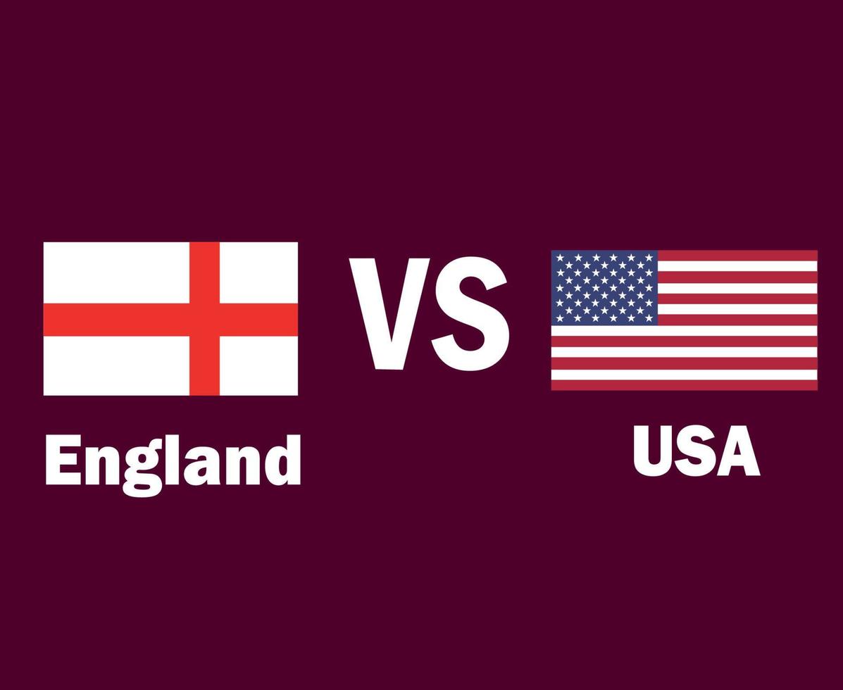 Engeland en Verenigde staten vlag embleem met namen symbool ontwerp Europa en noorden Amerika Amerikaans voetbal laatste vector Europese en noorden Amerikaans landen Amerikaans voetbal teams illustratie
