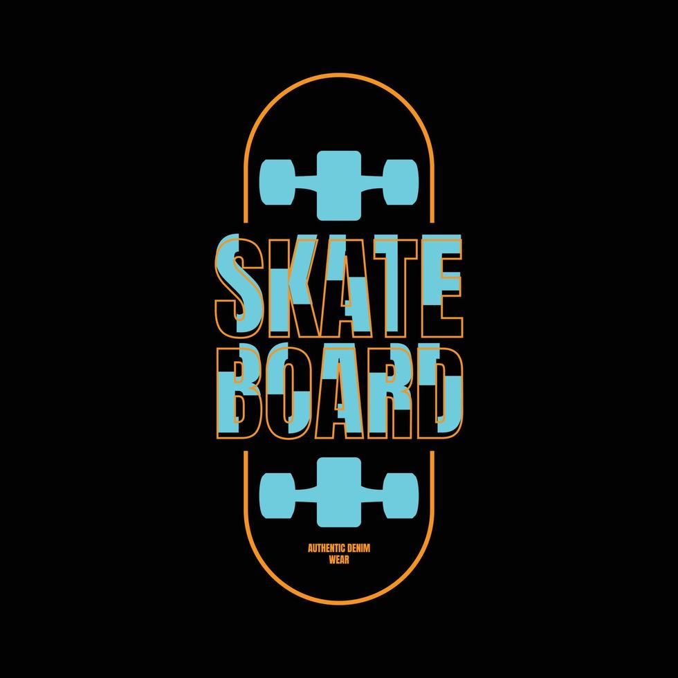 skateboard illustratie typografie. perfect voor het ontwerpen van een t-shirt vector