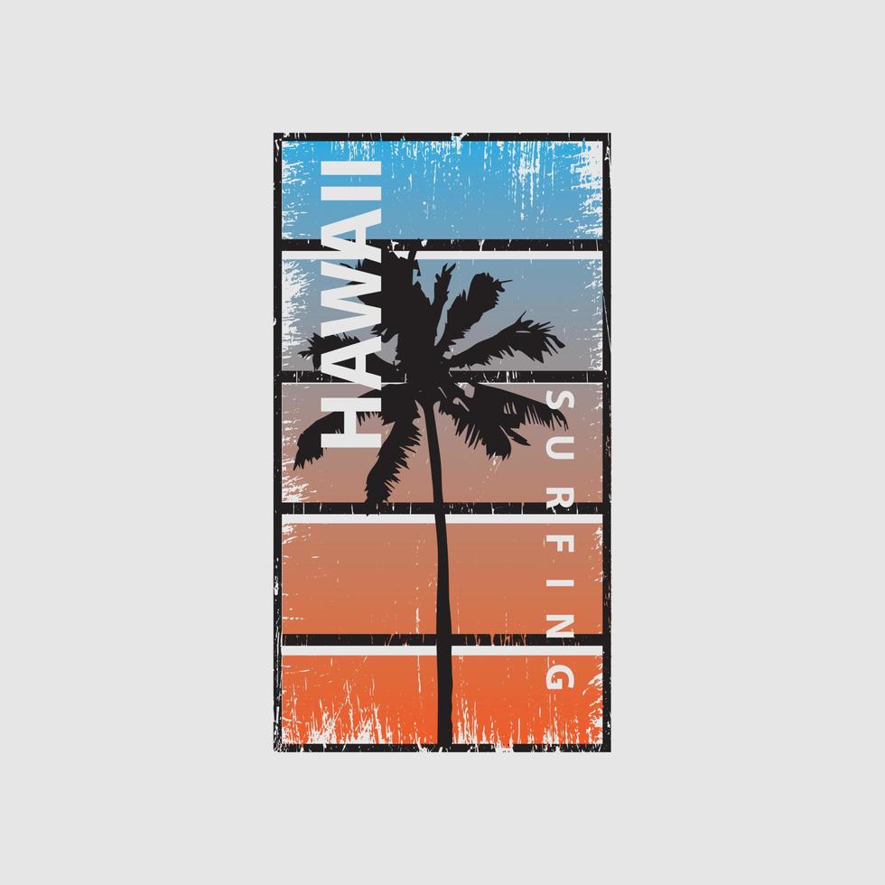 hawaii illustratie typografie. perfect voor het ontwerpen van een t-shirt vector