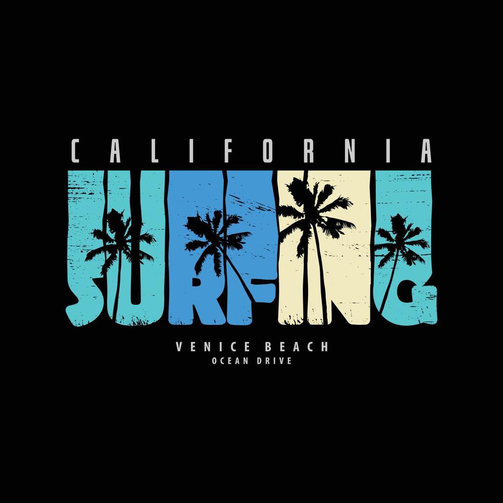 Californië surfing illustratie typografie. perfect voor ontwerpen t-shirts, overhemden, hoodies, poster, afdrukken vector