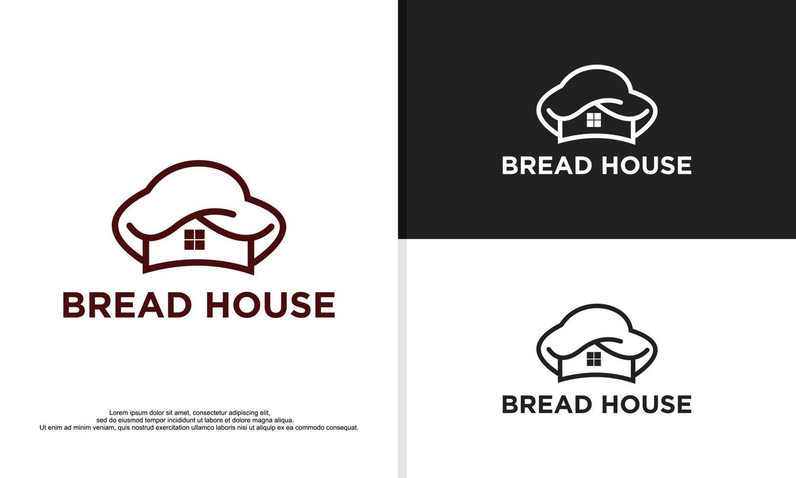 logo illustratie vector grafisch van chef hoed gecombineerd met huis, geschikt voor bakkerij bedrijven, koken coachen, enz.
