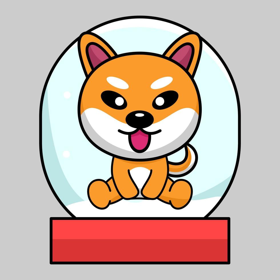 vector illustratie van schattig shiba hond dier premie